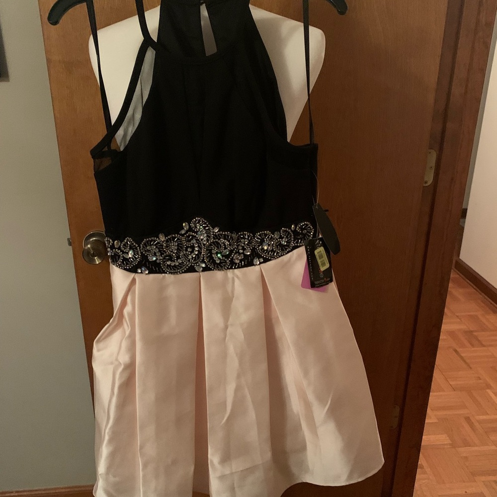 Elegant Black and Pink Dress